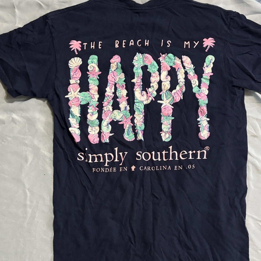 Simply Southern Dark Blue Beach Graphic Tee